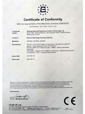 CE Certification Of CNC Die Sinking EDM Machines