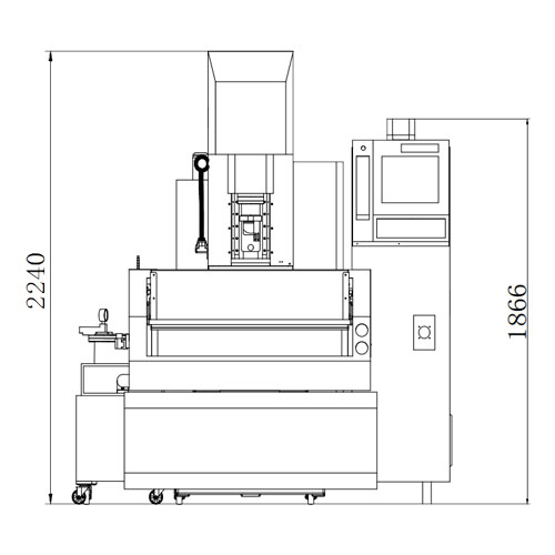 ADI300 CNC EDM Machine With Manual Working Table Rise And Fall Layout