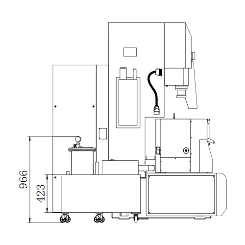 ADI300 CNC EDM Machine With Manual Working Table Rise And Fall Layout