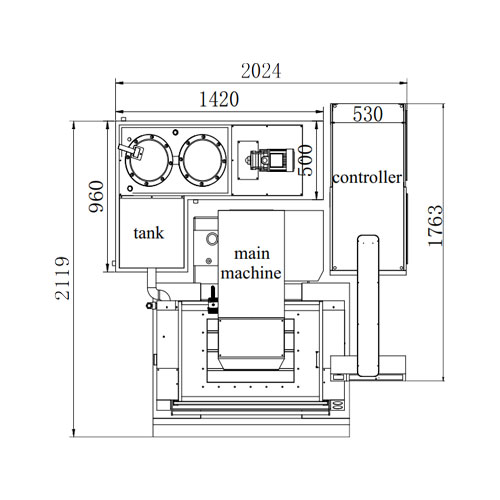 ADI300 CNC EDM Machine With Manual Working Table Rise And Fall Layout