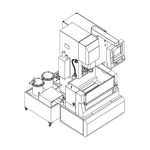 ADI300 CNC EDM Machine With Manual Working Table Rise And Fall Layout