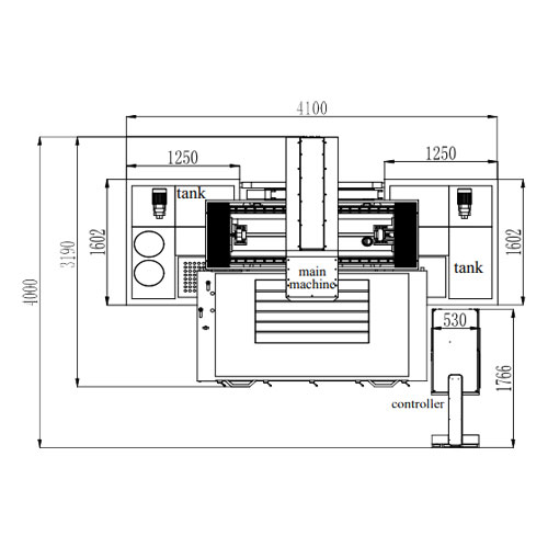 ADI1000 CNC EDM Machine Layout