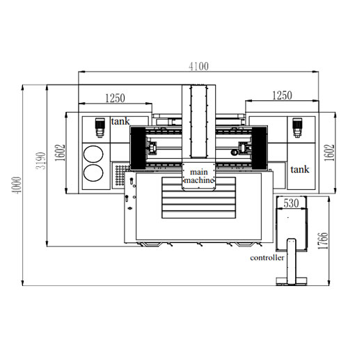 ADI1200 CNC EDM Machine Layout