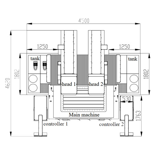 ADI1400 CNC EDM Machine With Double Heads Layout