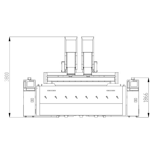 ADI1800 CNC EDM Machine With Twin Heads Layout