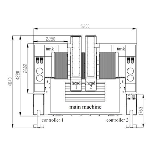 ADI1800 CNC EDM Machine With Twin Heads Layout