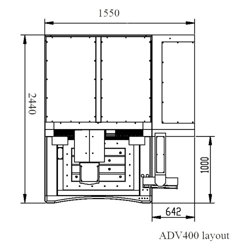 ADV400 CNC EDM Machine With Automatic Working Tank Layout