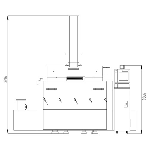 A1260 Ram CNC EDM Machine With Auxiliary Remote Control Layout