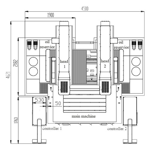 A1470 Double Heads CNC EDM Sinker Layout