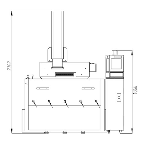 A850 Ram CNC EDM Machine With Auxiliary Remote Control Layout