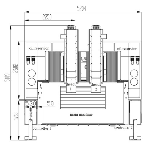 A1880 Double Heads CNC RAM EDM Machine Layout