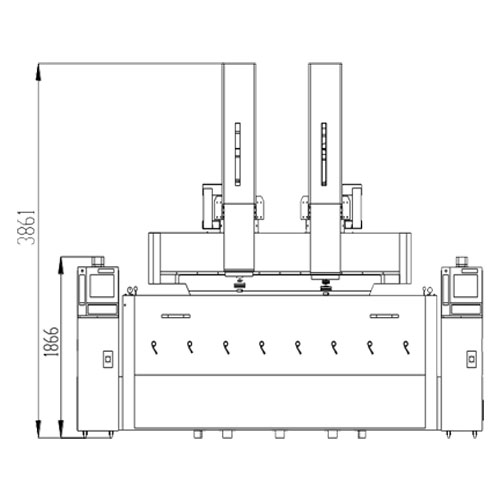 A1880 Double Heads CNC RAM EDM Machine Layout