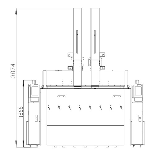 A2510 Double Heads Die Sinking EDM Machine Layout