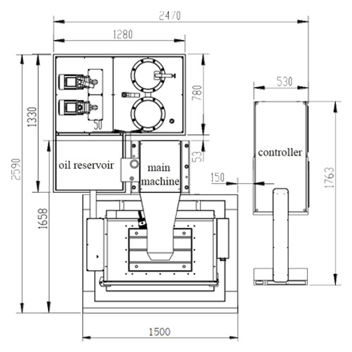 General Purpose CNC EDM Machine P40 Layout