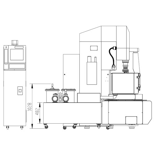 General Purpose CNC EDM Machine P40 Layout
