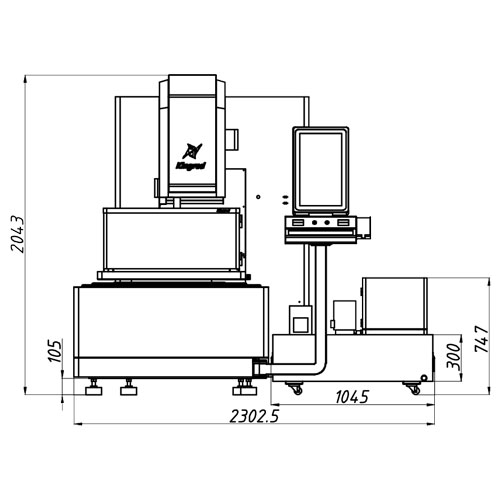 KD400ZL-A CNC EDM Wire Cut Machine X×Y=320×400mm Layout