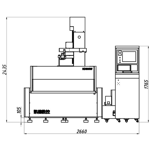 KD1000W CNC EDM Wire Cut Machine X×Y=800×1000mm Layout