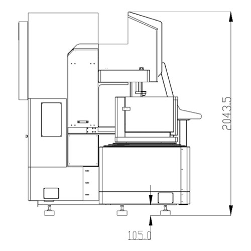 KD400GL CNC Wire Cut EDM Machine X×Y=320×400mm Layout