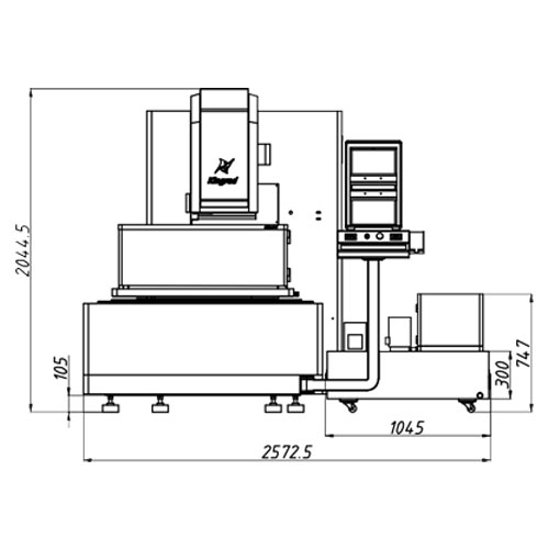 KD500ZL-A CNC EDM Wire Cut Machine X×Y=400×500mm Layout