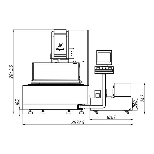 KD630GL CNC Wire Cut EDM Machine X×Y=500×630mm Layout