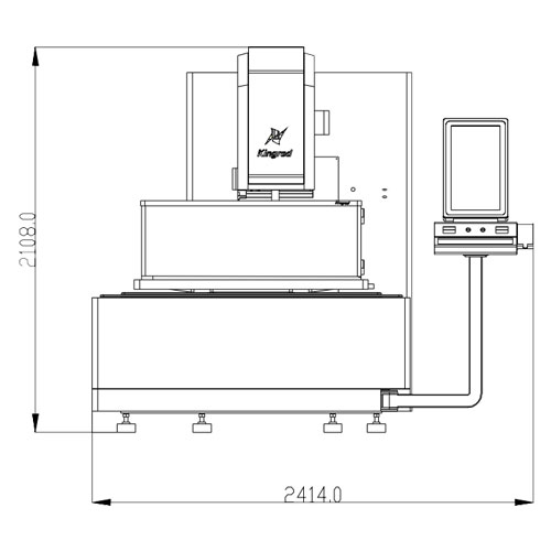 KD700ZL-A CNC EDM Wire Cut Machine X×Y=550×700mm Layout