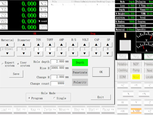 CNC EDM Drilling Machine Software