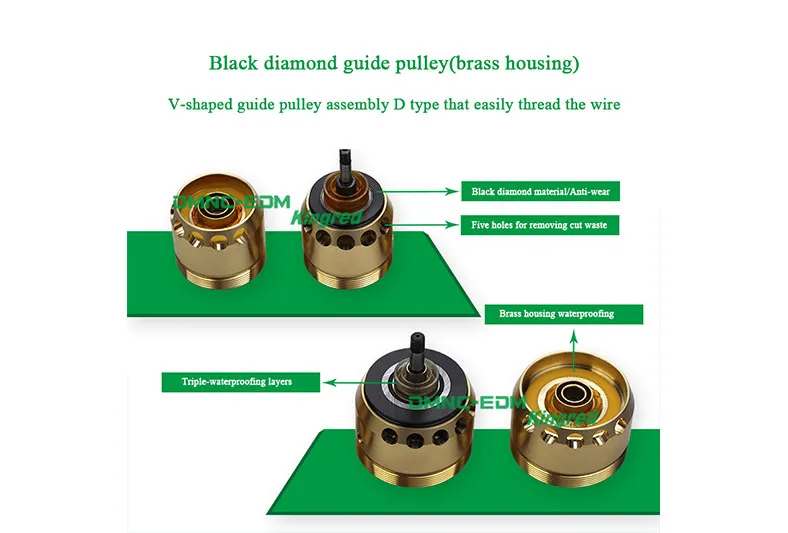 V Shape Water-proof Guide Pulley Assembly D Type For Wire Cutting EDM